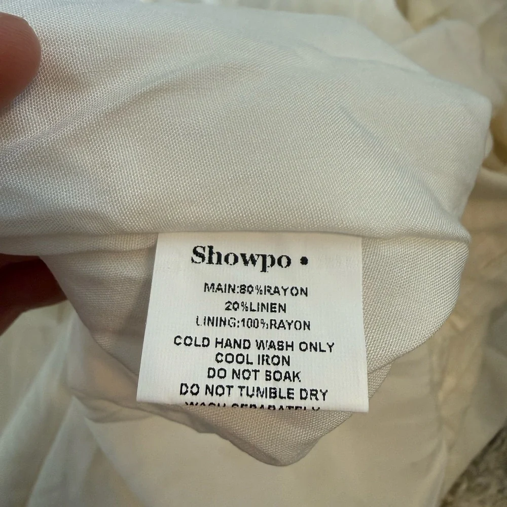 Showpo Lyrad Empire Waist Textured Maxi Dress White NWT US 10 Boho - Picture 12 of 12